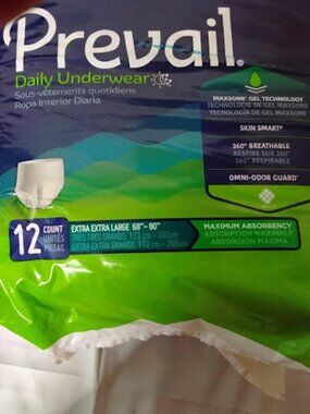 3 packs Prevail Adult disposable daily underwear 12 count XX large NWT